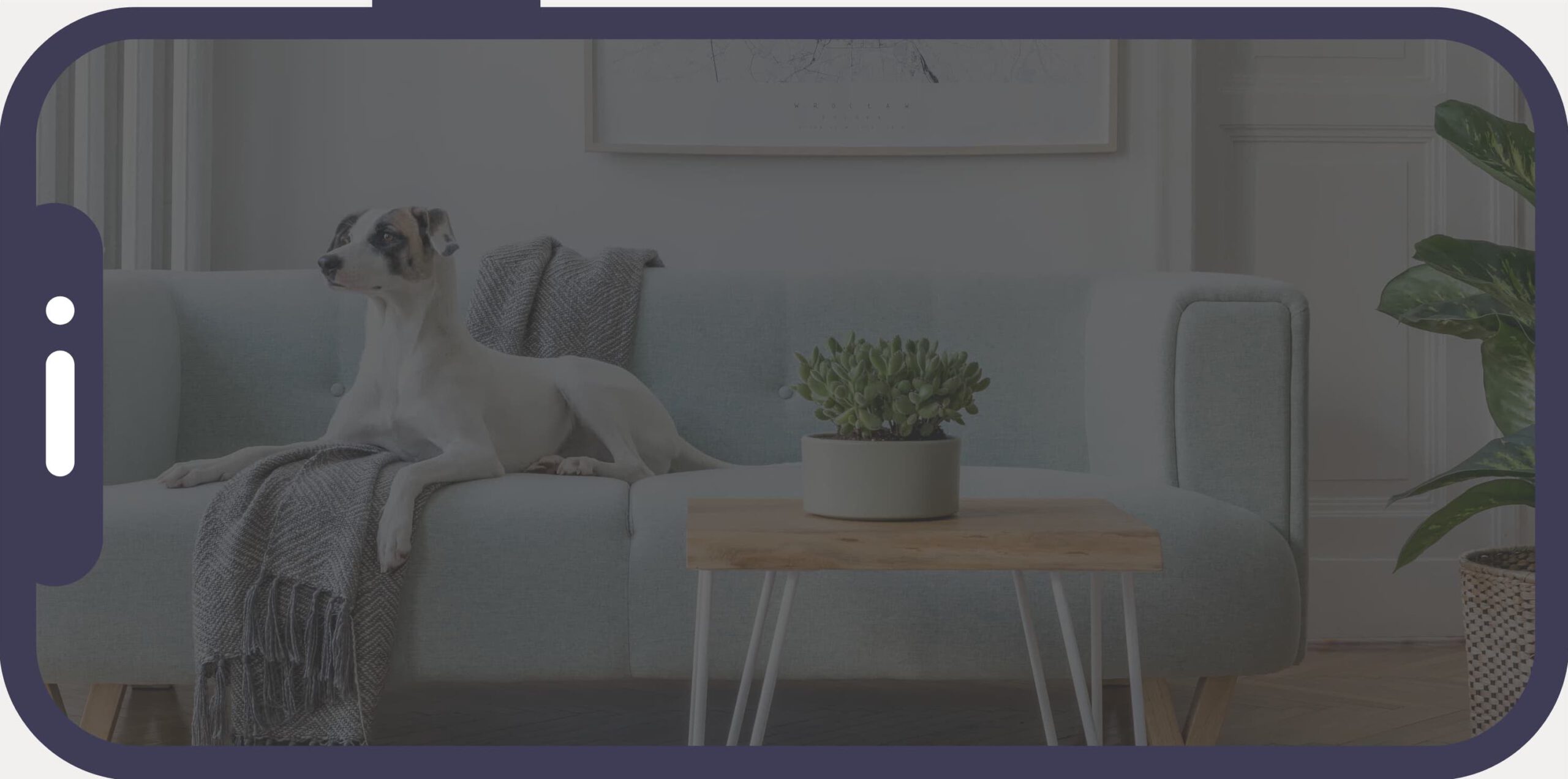 Phone shape with Dog image